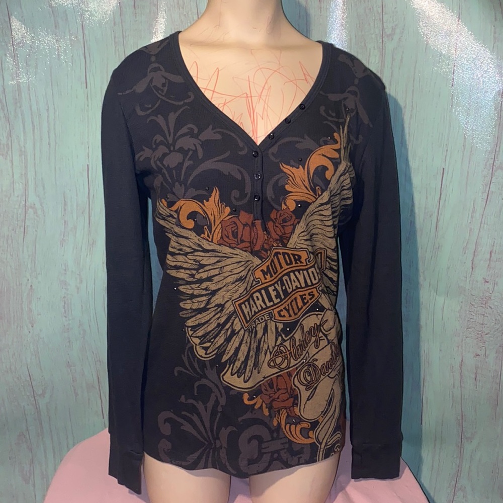 Harley Davidson thermal long sleeve shirt size large